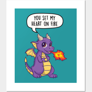 You set my heart on fire - dragon pun Posters and Art